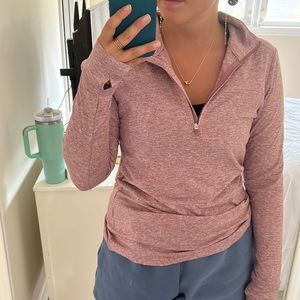 Purple and white quarter zip